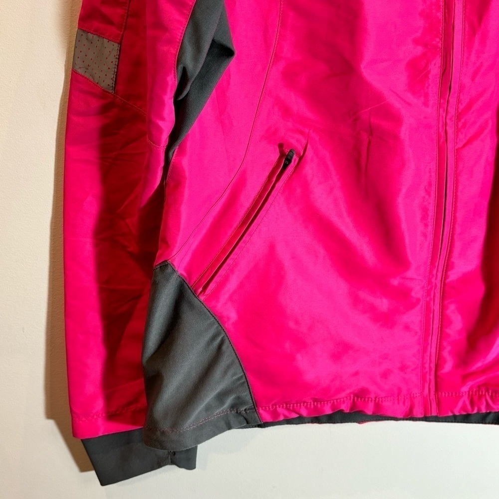 THE RUNNING ROOM Sz XL Pink Grey Reflective Stripes Dots Biking Workout Jacket - Picture 4 of 11